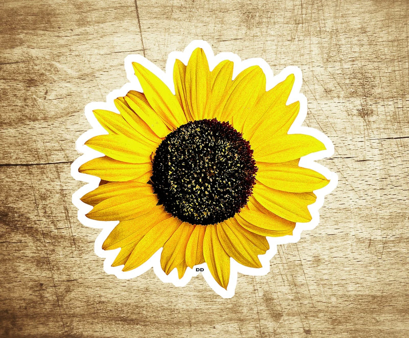Sunflower Yellow Cute Colorful Flower Sticker Flowers Decal 3.3" X 3.2" Hippy Sunflower