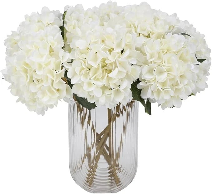 5 Pcs Artificial Silk Hydrangea Flowers 18'' Bouquet Arrangement Hydrangea