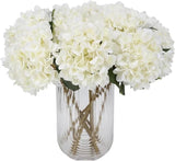5 Pcs Artificial Silk Hydrangea Flowers 18'' Bouquet Arrangement Hydrangea