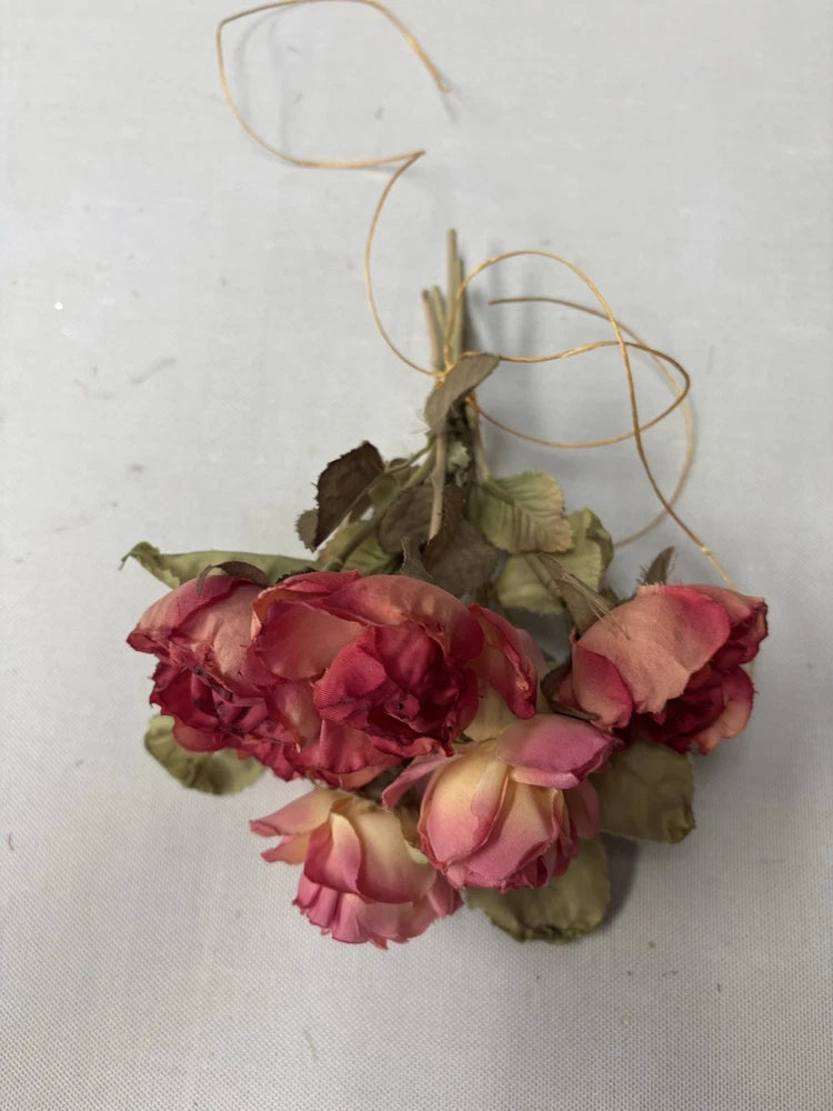 7 SILK SHADES OF PINK DRIED LOOK OPEN ROSES 1.50"-2" Dried Flower