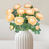 Artificial Ranunculus Flowers Real Touch Stem Silk (Champagne) - 10pcs 19" Ranunculus