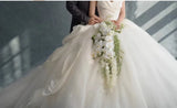 white Wedding Bridal, Bouquet, Rustic Wedding Flower, Orchid, Hydrangea Bouquet