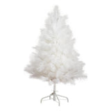 Nearly Natural 4ft Artificial White Pampas Grass Christmas Tree in White Pampas Grass