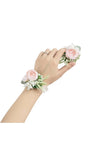 Meldel Pink Rose Wrist Corsages for Wedding, Set of 4, Wrist Flower Corsages . Bouquet