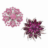 Rhinestone Flower Brooch Pins Set, Sunflower Brooch, Rose Red/Purple Sunflower