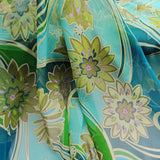 45'' Wide By Yard Flower Mulberry Silk Gauze Georgette Chiffon Fabric For Dress Flowering Plants