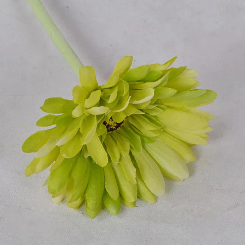 New 2/5pcs Artificial Flower 10cm Silk Daisy Coreopsis Gerbera Fake Flower Decor Green Plant