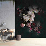 3D Baroque White Peony Flower Self-adhesive Removable Wallpaper Murals Wall 207 Peony