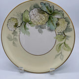 A Lanternier & Co. Limoges Plate, beautiful Hydrangeas Pale yellow artist signed Hydrangea