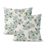 DAFENA Spring Pillow Covers 18x18 Inch 2 Pcs Blue Green Hydrangea Flower Deco... Hydrangea