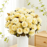 18 Heads Cream White Artificial Chrysanthemum Flowers Fake Mums White Kiku Ba... Hydrangea