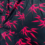 Red palm Black Background Print Nylon Spandex Fabric 4 Way Stretch By Ya Flowering Plants