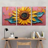 3pcs Sunflower Painting Flower Yellow Perfect Wall Art Canvas Unframed/Framed Sunflower