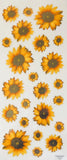 23 New 5x12Ó Gold Foiled Realistic Flower Sunflower Scrapbook Craft Stickers Sunflower