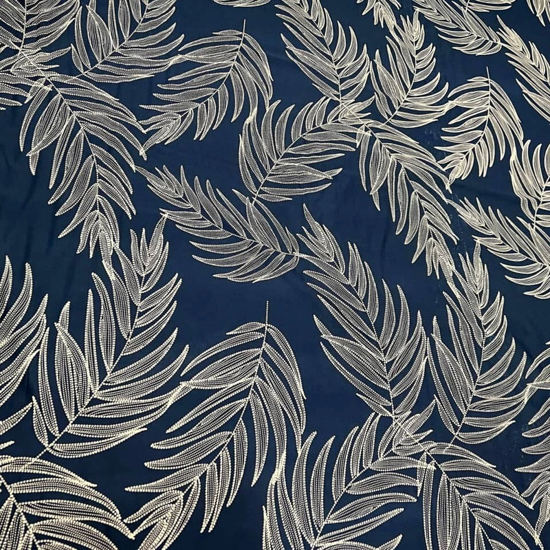 Spandex Brown Leaves Print 4-way Stretch Fabric 60" wide Swimsuit By the Yard Flowering Plants