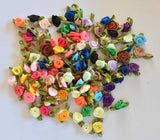 100 Mixed Colors Satin Rosettes / Artificial Rose-like flowers Roses