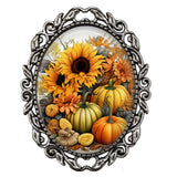 Fall Harvest Sunflowers Nostalgic Gift Thanksgiving Scarf Coat Sweater Brooch Sunflower