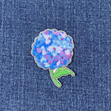 Hydrangea Applique Patch - Embroidered Flower Gardening Badge 1.75" (Iron On) Hydrangea