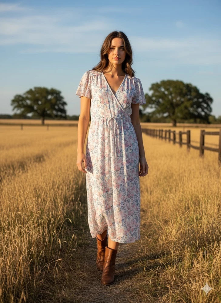 NWT Christy Dawn The Dawn in Carnation Blossom Lightweight Midi Dress S $198 Carnation