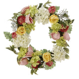 NEW!~RAZ Imports~18" Spring Rose Hydrangea Tulip Wreath~Easter/Flower/Floral Hydrangea