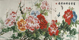 47"*24"Chinese Cloth Silk Embroidery Peony Flower Mural Painting Tapestry_______ Peony