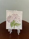 Original Purple Hydrangea Watercolor Paint/Pencil Art - ACEO 3.5" x 4" Hydrangea
