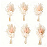 Mini Dried Flower Bouquet 6 Pack Blush Pampas Grass Boho Wedding Decor Pampas Grass
