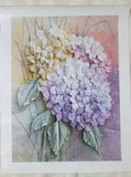 3D Texture Hydrangea Flower Printed on Canvas 11.7 in x 15.7 in without Frame Hydrangea