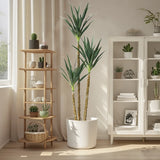 Artificial Tree, 6Ft Faux Agave Plant With 3 Trunks, Tall Faux Plant In Pot Green Plant