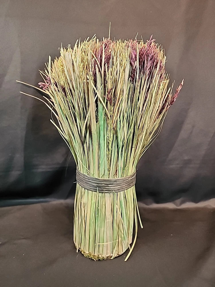 Dried Grass Arrangement with Straw Accents Decoration Green Plant
