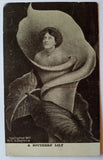 Pretty Lady Inside of a Lily Flower By C. Eckstone Antique Posted Postcard 1907 Lily