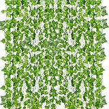 YAHUAA 12 Pack 84Ft Artificial Ivy Garland Fake Plants, Fake Ivy Leaves Green Plant