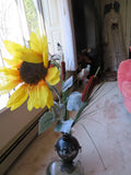 Artificial Sunflower Stem & Cattails Brown w/ Onion Grass 36 in. Sunflower