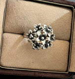 925 Sterling Silver WomenÕs Floral Lilies Bouquet Ring Flower sz 6 Lily