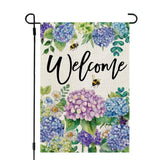 CROWNED BEAUTY Spring Garden Flag Floral Hydrangea Double Sided 12"X18", Blue Hydrangea