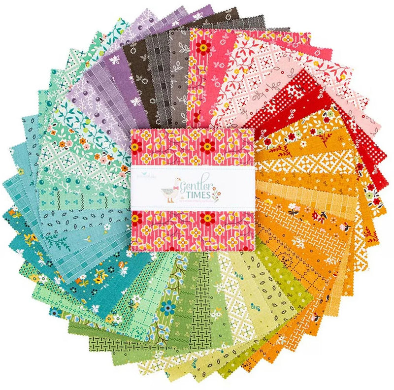 Gentler Times Riley Blake 5" Stacker 42 100% Cotton Precut Quilt Squares Flowering Plants
