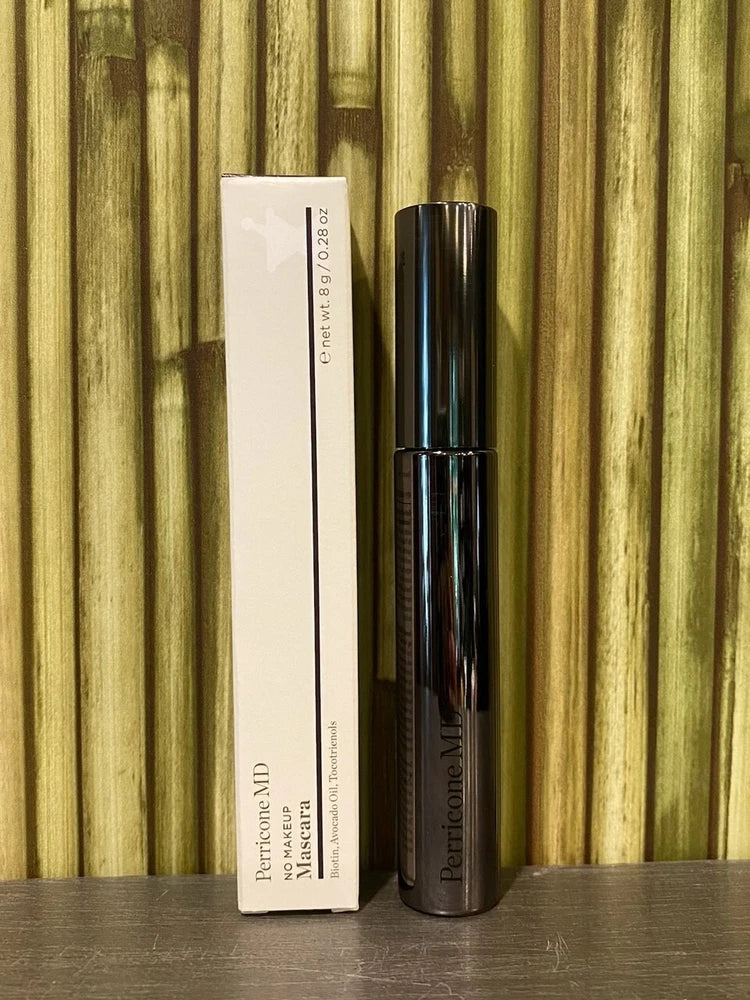 Perricone MD No Makeup mascara in Soft Black, chrome tube with 0.28 oz box