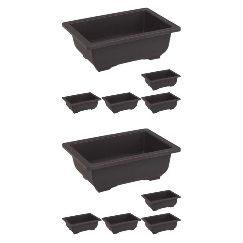 2 Count Small Rectangle Planter Gardening Accessory Home Bonsai Pot Garden Plants