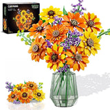 Flowers Sunflower Bouquet Building Set with Lights - 17 Flowers Botanical Collec Sunflower