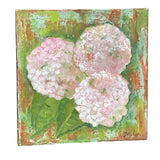 Original Painting Acrylic Hydrangeas Flowers Canvas Distressed Signed 10 X 10Ó Hydrangea