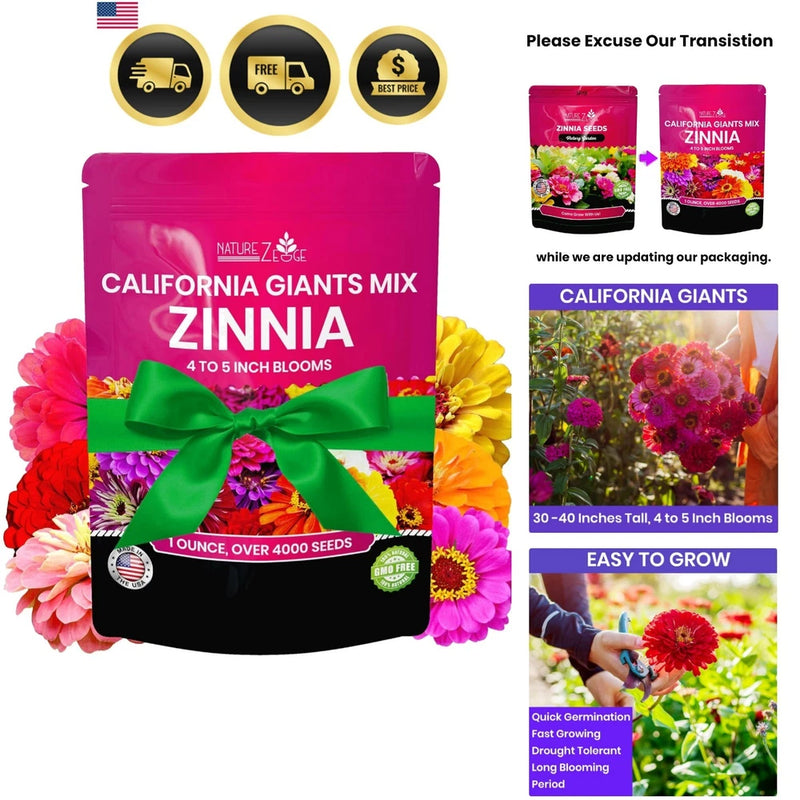 Zinnia Seeds Flower Seeds for Garden Outdoor Summer Planting 4000+ Garden Plants