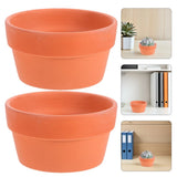 2 Pcs Terracotta Clay Plant Pots with Drainage Hole for Garden Bonsai Garden Plants