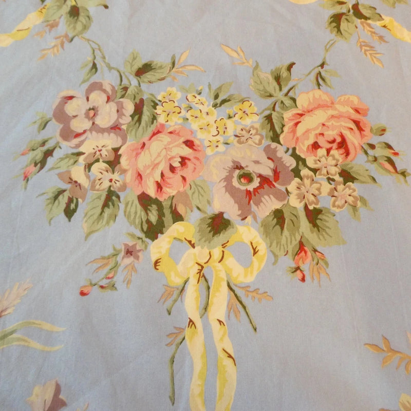 Ralph Lauren Evelyn Dusty Blue Floral Fabric Fall 1989 4.5 yards Decorator Flowering Plants