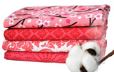 Pink/Brown Cherry Blossoms 4 Fat Quarters Bundle, 1 Yard Total, 100% cotton Flowering Plants