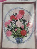 Wonderart Needlecraft Stitch Kit Retro CARNATIONS Flowers Floral 12x16" NEW Sew Carnation