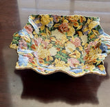 VTG James Kent Fenton Hydrangea Great Britain Porcelain Tray 1940s 10" Gold trim Hydrangea