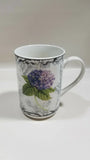 American Atelier Porcelain Coffee Cup Hydrangea Toile #5380 Pink and Blue Flower Hydrangea