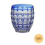 Kagami Crystal Edo Kiriko Rocks Glass 240ml Blue Hydrangea T727-2684CCB Hydrangea