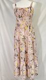 INC Carnation Pink Milkmaid Dress Tiered Sleeveless Fairy Cottagecore Sz 4 Midi Carnation