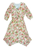 J Jill Pebble Hydrangea Garden Dipped Hem Midi Dress Size S Cottage Easter NWT Hydrangea